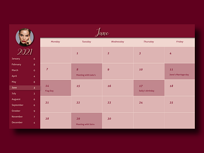 Calender 2021 June 2021 calendar branding design illustration june photoshop