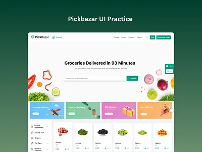 Picbazar Grocery UI UX Practice in Figma grocery figma design grocery ui design ui