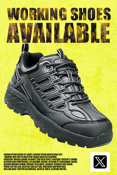 VECTOR GRUNGE SHOES POSTER branding graphic design logo