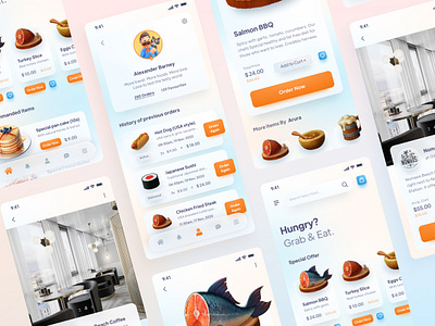 FoodMood App Design app colors food gradient interface minimal mobile mobile app mobile app design mobile apps mobile ui restaurant ui ui ux ui deisgn ui design ux ux ui design