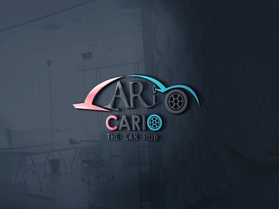 Car hub logo 3d car rental design icon identity illustration logotype vector