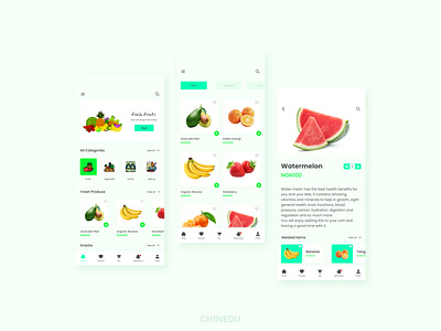 Fruit application Interface application design product design ui uiux