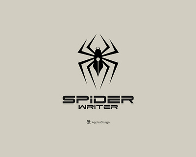 Spider Writer II amazing animal branding bug design illustration insect logo logos nib pen spider vector word writer