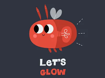 Let's Glow | Illustration for Kids adobeillustrator bug cartoon character characterdesign children illustration illustrator insect kids retro vector vintage