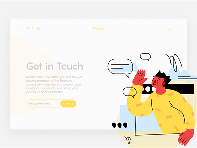 Contact Page Design for Finances adobe design figma figmadesign finance business illustration landing page design landingpage ui uidesign uiux ux uxdesign uxui vector web web design webdesign website concept website design