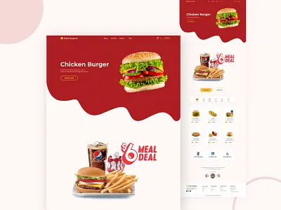Burger Landing Page 2021 2021 trend adobe xd branding burger burger logo burger menu burgers chicken burger design food food and drink food app foodie juice landing page design landingpage online ordering ui ux