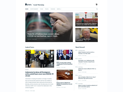 News site clean design flat layout minimalist uiux website