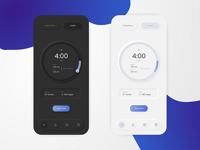 Running App - Neomorphism app dark ui design mobile neomorphic neomorphism ui uidesign ux