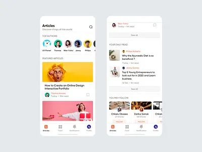 PapperDeck Article App Design 2021 android app app design featured ios journal minimal news app product real app ui ux