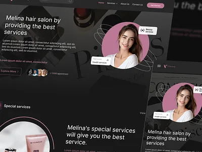 ~Website design Melina beauty~ 3d animation app beauty branding design design website graphic design illustration logo makeup makup mobail motion graphics typography ui ux vector