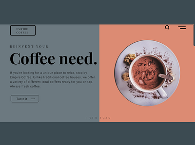 Coffee Cafe Landing Page design figma typography web