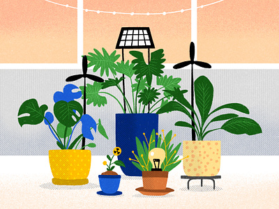 Carbon-free carbon footprint carbon free co2 editorial illustration illustration plants procreate renewable energy