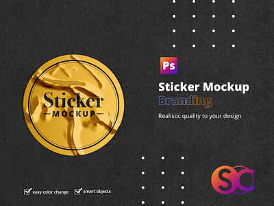 round sticker mockup branding mockup sticker