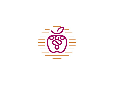 Wine/Fruits Logo - Apple & Grapes apple logo creative logo dainogo fruit fruits logo grapes logo logo logo design mark symbol wine logo