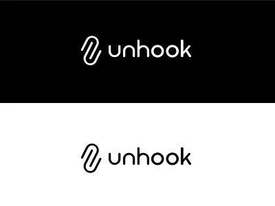 Unhook Logo Exploration black branding design icon illustration logo typography vector white