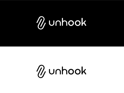 Unhook Logo Exploration black branding design icon illustration logo typography vector white