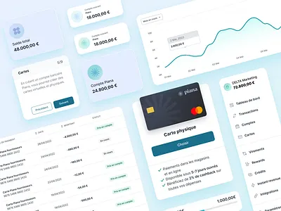 Banking for fleets (design system) — Piana x The Design Crew b2b banking branding card components dashboard design system desktop ecommerce finance fintech gradient graph interface modern platform product ui ux