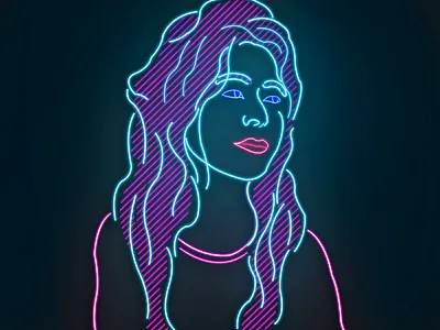 Self Neon Digital Portrait