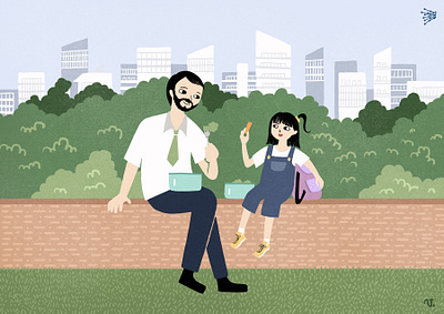 Future together daddy editorial illustration family illustration kids kids illustration people procreate