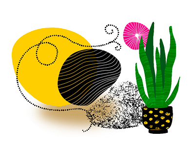 Abstract Design with plant artdirection branding design identity illustration minimal ui vector web yellow