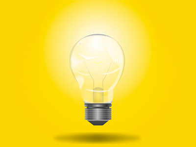 light bulb on yellow background design idea light bulb vector yellow background