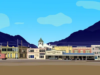 Skagway alaska alaska background flat illustration landscape landscape illustration skagway vector