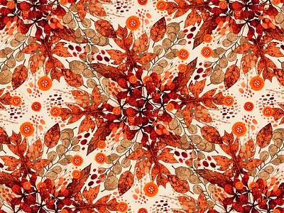 Armonía II | Pattern art artwork autumn clothing fall floral flowers handmade illustration pattern pattern design surface design textile texture