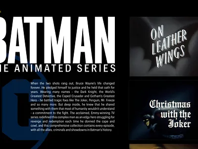 Batman The Animated Series animation bat batman cartoon dark dc comics episodes typography web
