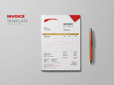 Minimal invoice design template a4