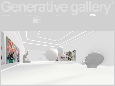 Generative Abstractionism Gallery 3d branding design figma gallery generativ illustration landing page tilda ui ui ux ui elements web design webdesign