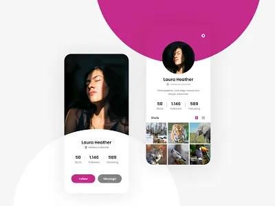 Daily UI #006 - User Profile concept daily daily 100 challenge dailyui dailyui006 dailyuichallenge figma figmadesign mobile mobile app profile ui user userprofile ux