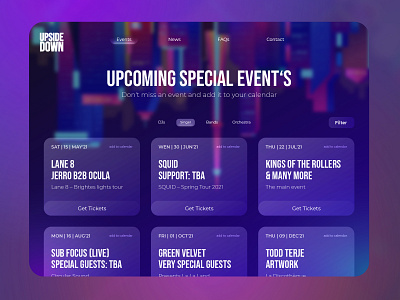 Concept of an event location website blur design designtrends event event planning events glassmorphism ui ui design uidesign uiux ux uxdesign webdesign website