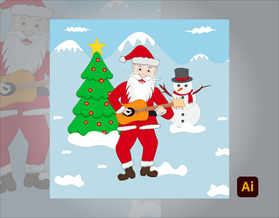 Singing Santa, Album art. adobe illustrator art artwork degital drawing design digital art drawing illustration kingtharu vector