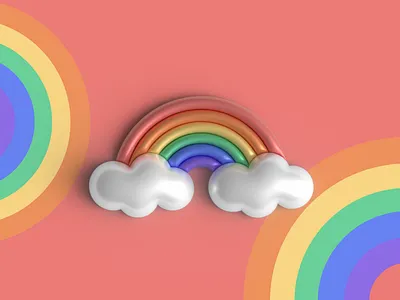 Pri3D 3d bevel branding design extrude glass illustration illustrator inflate materials pastel pearl pride rainbow texture