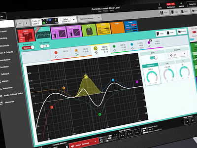 Calrec Summa UI Closeup audio broadcast calrec compressor console dynamics engineer eq fader mixer producer recording sound summa