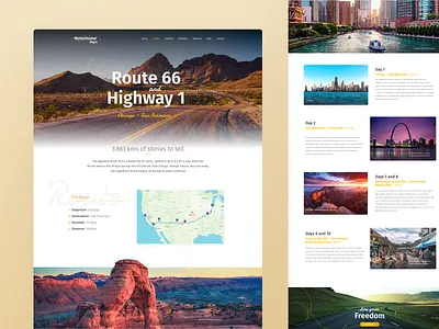 RV Rental Website | Itinerary page fresh itinerary motorhome rental route rv travel ui ux web design webdesign website