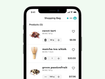 DAVIDsTEA Cart cart checkout shopping ui