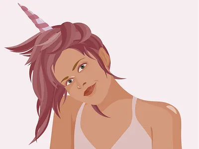 Unicorn Girl 2d art adobe illustrator art character character design girl graphic design human illustration unicorn vector