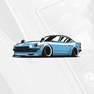 Datsun 240Z / 280Z art automobile car design drawing graphicdesign illustration logo logotype vector