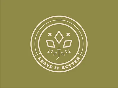 Leave It Better badge badge design badge logo badge system brand identity branding branding design circle circle design circle logo design illustration logo olive scout system scouting scouts travel company travel guide vector x marks the spot