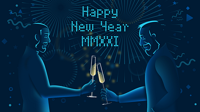 F18 New year MMXXI affinity designer design flat illustration neomorphic vector