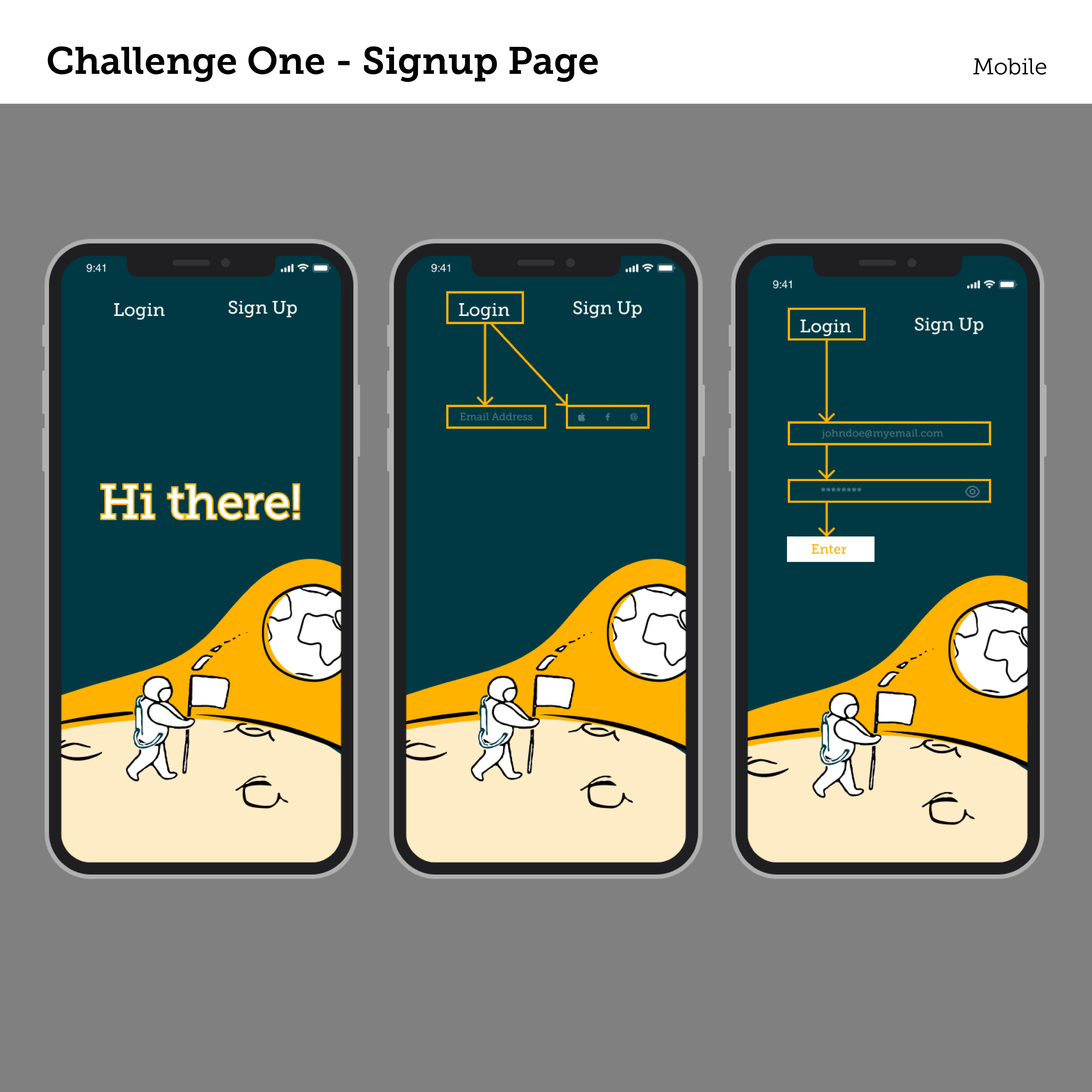 Daily UI - Day One daily ui dailyui mobile sign up signup ux