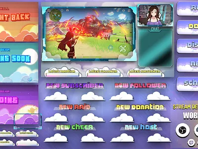 Twitch Animated Overlays Pack animated twitch overlay cute twitch panels cutetwitchoverlay streaming overlay twitch twitch graphics twitch overlay twitchbanner twitchgraphics twitchpanels
