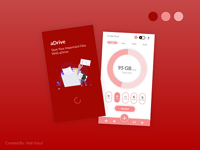 aDrive - Cloud Storage Platform app application mobile apps storage ui design ui ux