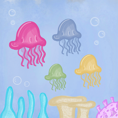 Jellyfish childrens book childrens illustration color colors illustration jellyfish sea