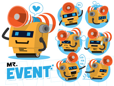 Mr. Event character design graphic design illustration robot vector