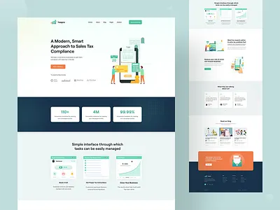 Taxpro - Online Tax Landing Page 2022 clean creative design finance fintech illustration income tax landing page design minimal product design tax tax filing tax landing trendy typography ui ui design uiux ux design