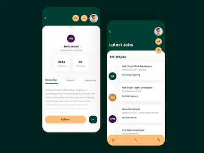 Job App UI Template I app app interface app ui design appdesign appui interface job job application jobs mobile template templates ui ui kit ui template ui templates ui ux uidesign uiux ux
