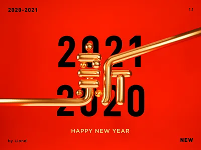 Happy New Year 2021 2021 3d blender design happy new