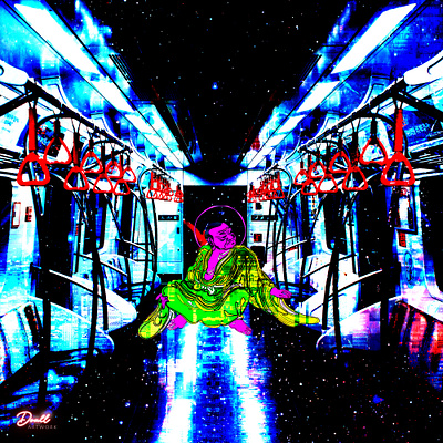 CYBERPUNK.SUBWAY cyberfunk digitalart glitch illustration lofi lofiart retro seoul synthwave vaporwave